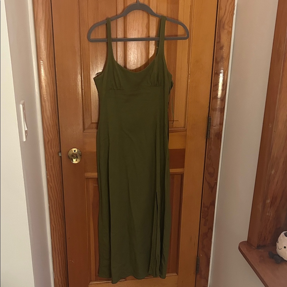 Zara Olive Green Sleeveless Maxi Dress